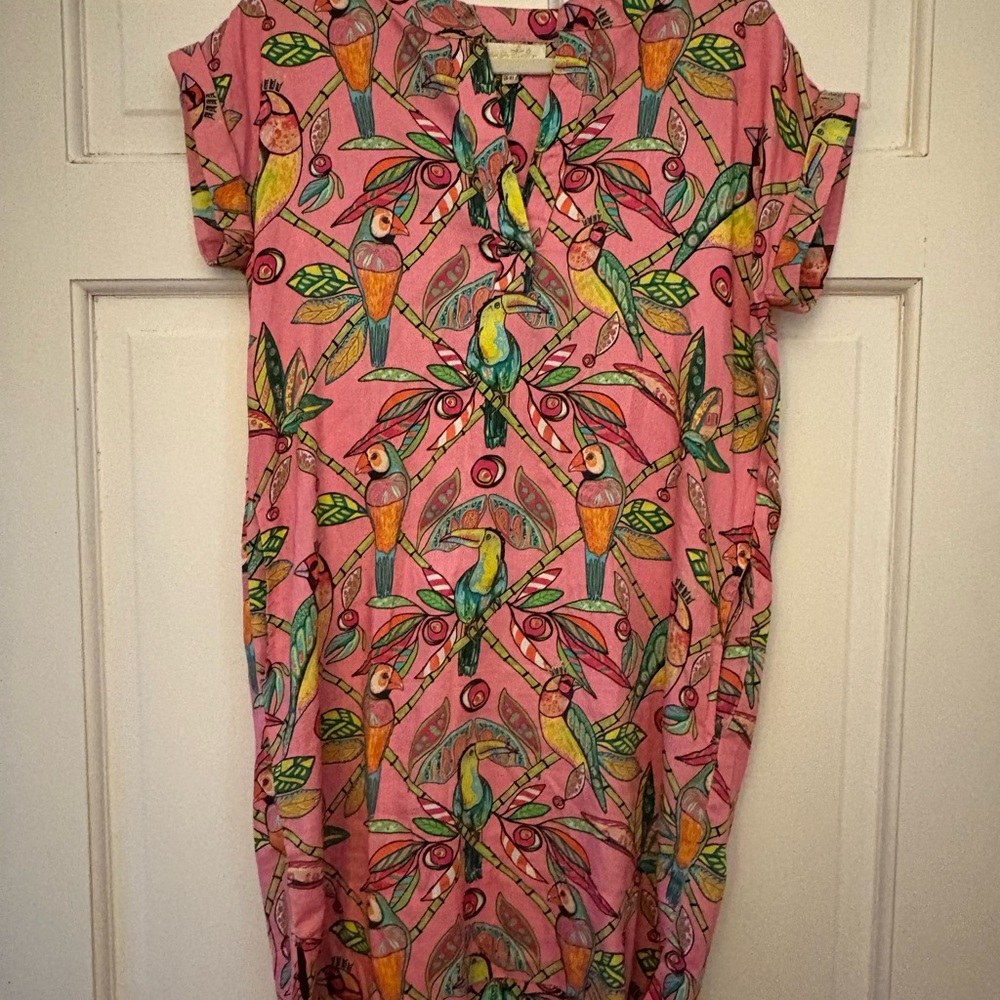 Colorful Bird Print Dress